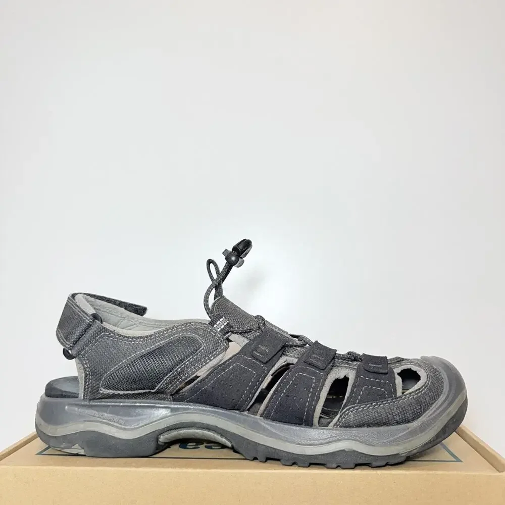 KEEN Rialto Mens 10.5 Gray Waterproof Leather Hiking Closed Toe Sport Sandals